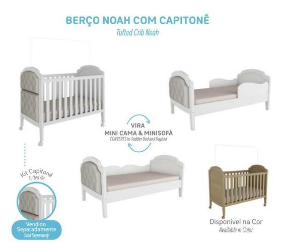 Frete Grátis* Berço que vira mini cama - Noah *NOVO
