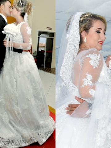 LINDO Vestido de Noiva princesa Completo - Foto 6