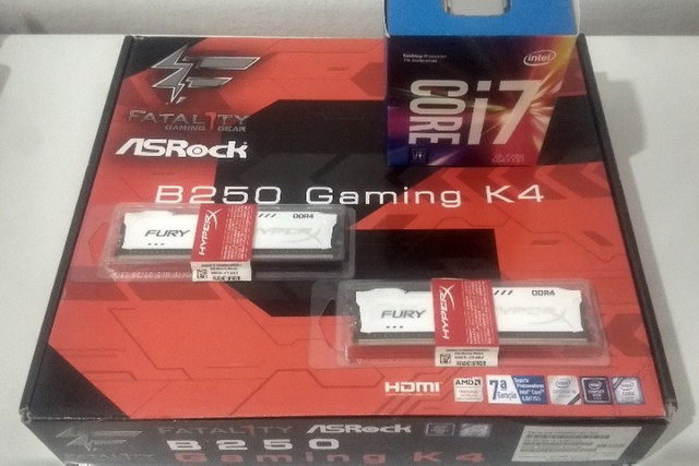 Kit Intel 1151 I7 7700 Placa Mae Asrock Fatal1ty B250 Gaming K4 2x8gb Hyperx Fury Ddr4 Computadores E Acessorios Popular Santa Rita 787316928 Olx
