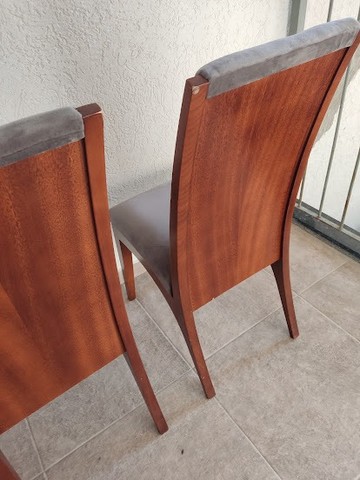 Duas Cadeiras Estofadas Cadeiras de Jantar de Ótima Qualidade em tecido Suede - Foto 2