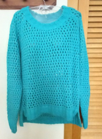 Blusão tricot azul turquesa Biamar 