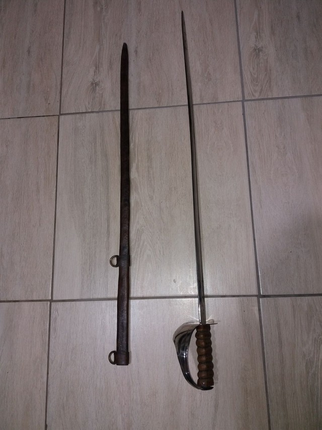 Espada original com brasão antiguidade decoração 