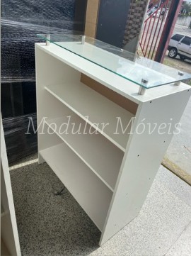 Balcão Atendimento com Tampo de Vidro 6mm