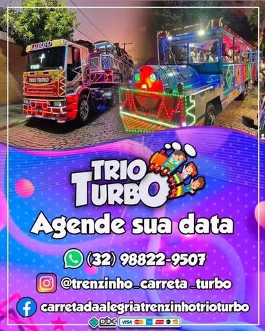 Carreta da Alegria Trenzinho TRIO TURBO Cataguases MG - Trenzinho e Carreta  da Alegria em Cataguases MG