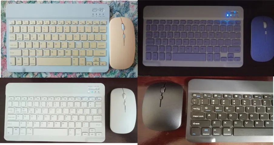 Mini Teclado/Mouse padrão americano, 10" pol. cores preto, branco, azul, rosa  ou amarelo