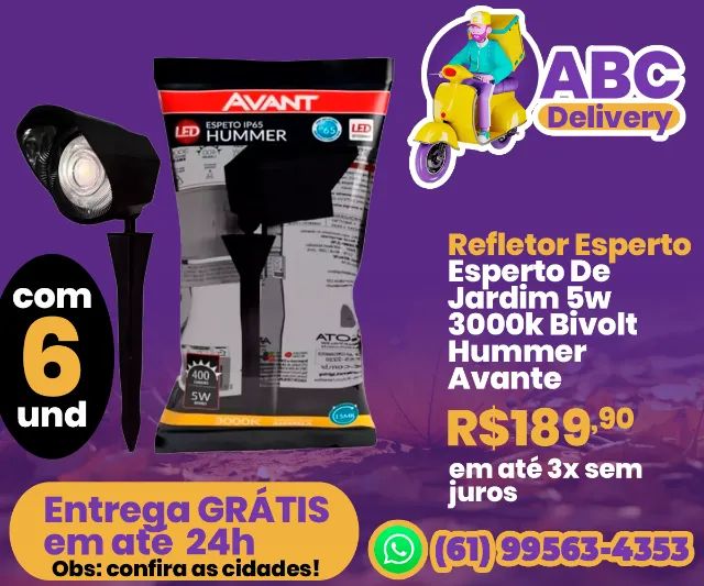 Kit 6 Esperto De Jardim 5w 3000k Bivolt Hummer Avante