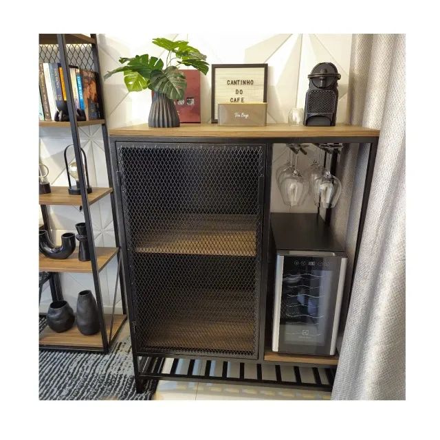 Industrial-Style Wine Cabinet