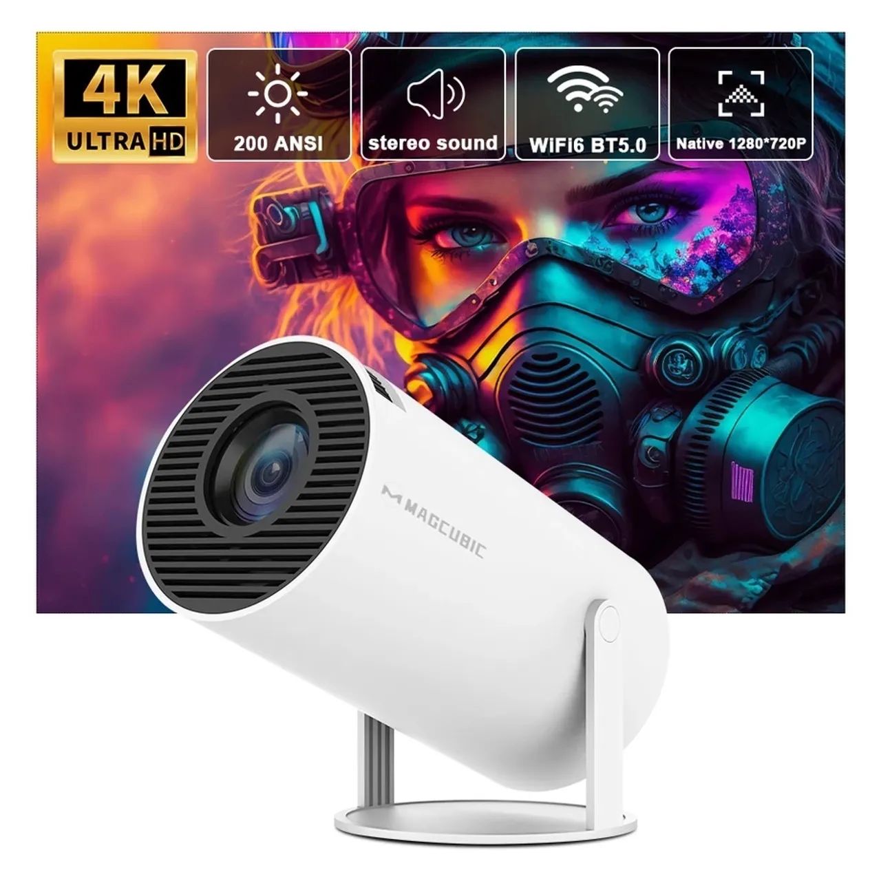 Oferta Projetor Datashow sem fio Android, com Wi-Fi e bluetooth - Novo na caixa