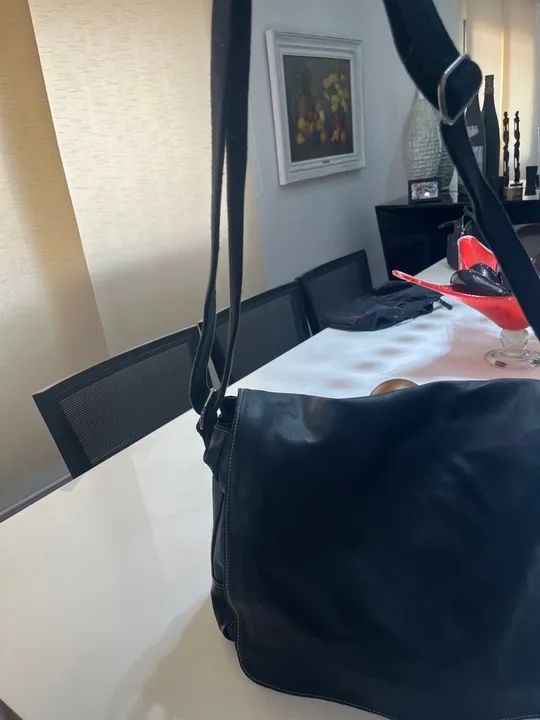 Bolsa de Ombro Masculina de Couro da grife Fóssil - Foto 4