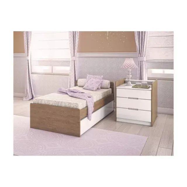 Cama Bicama + Cômoda com 3 gavetas
