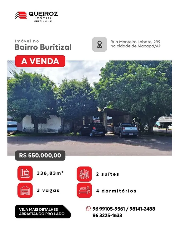 Casa de esquina, 4 dormitórios, sendo duas suítes, garagem para 3 veículos