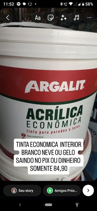 Tinta Acrílica balde grande.