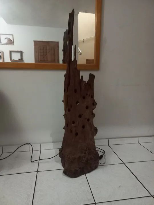ABAJUR LUMINÁRIA DE MADEIRA  - Foto 4
