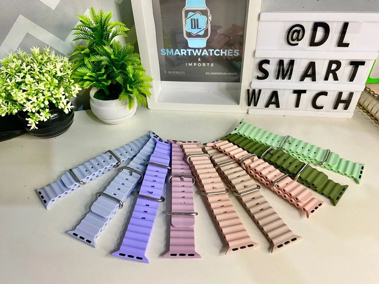 Pulseiras Oceano de Silicone Para Smartwatches 38mm-41mm e 42mm-49mm - Diversas Cores - Foto 2