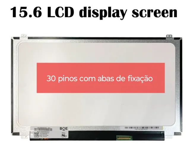 Tela display led slim notebook 15.6 polegadas 30 pinos