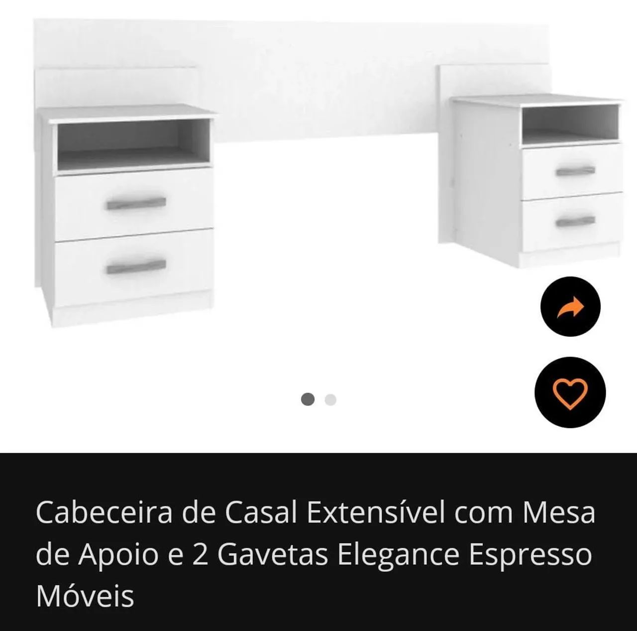 Linda cabeceira de cama branca com criados mudos - Foto 2