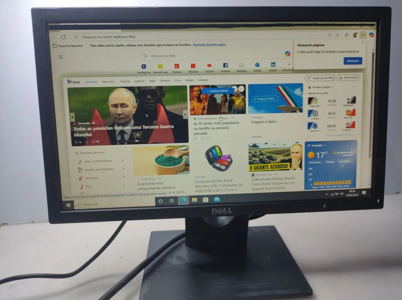 Monitor Dell 18,5 polegadas VGA e playport