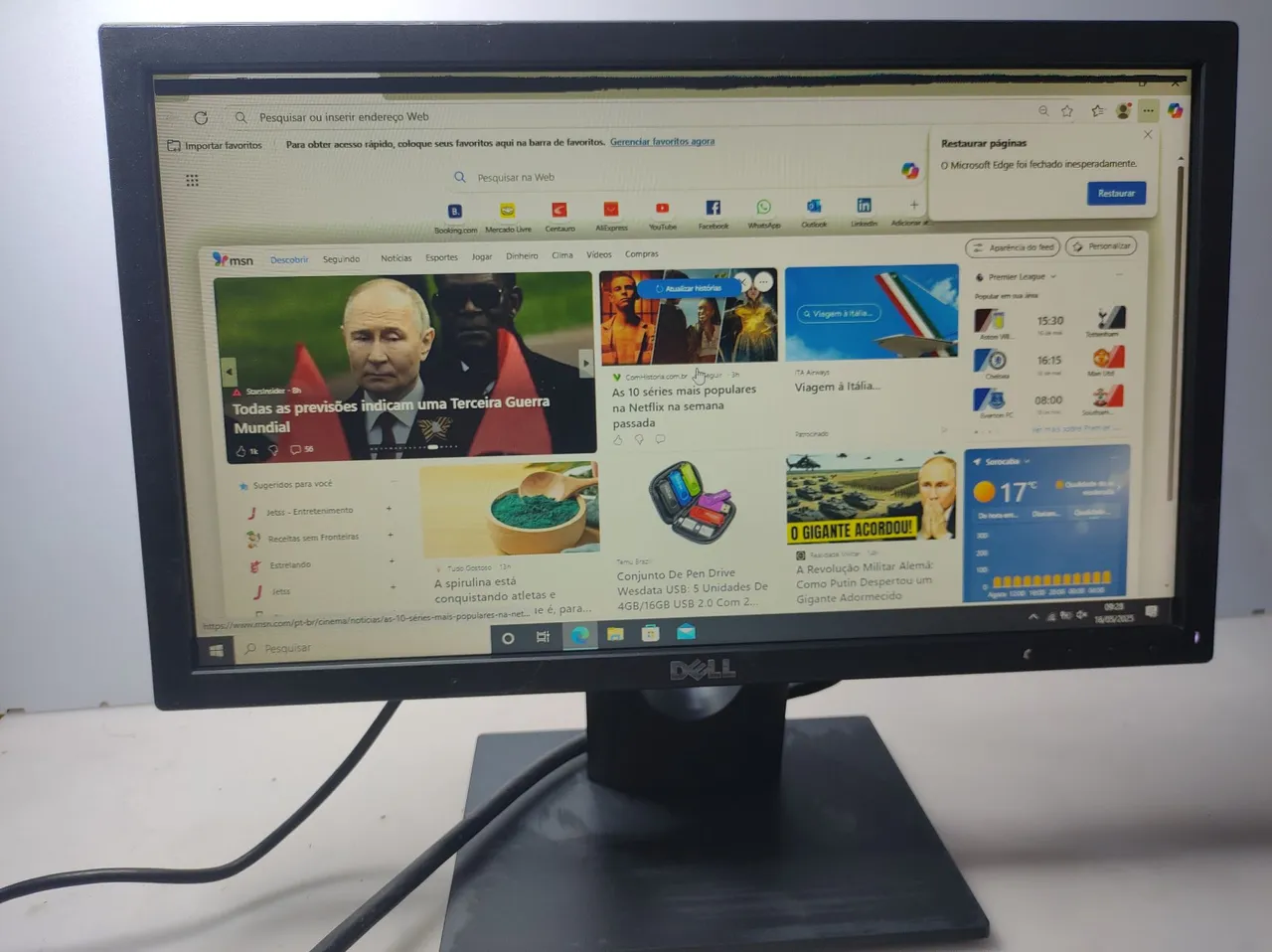 Monitor Dell 18,5 polegadas VGA e playport