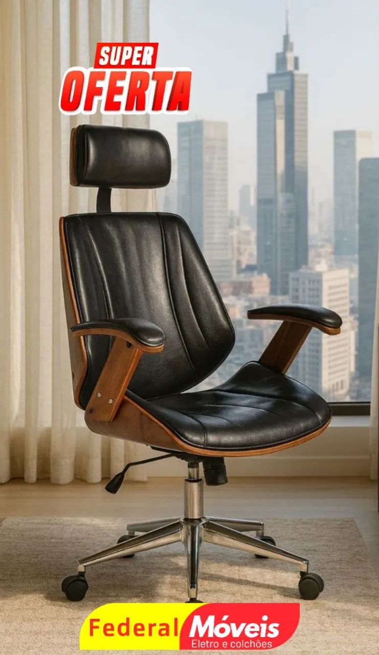 Cadeira Presidente Giratória - Design elegante, ideal para longas jornadas de trabalho!