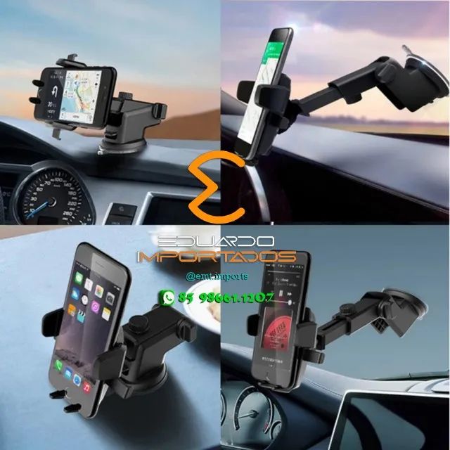 Suporte Veicular para Celular GPS Rotação 360 Base Ventosa - Foto 5