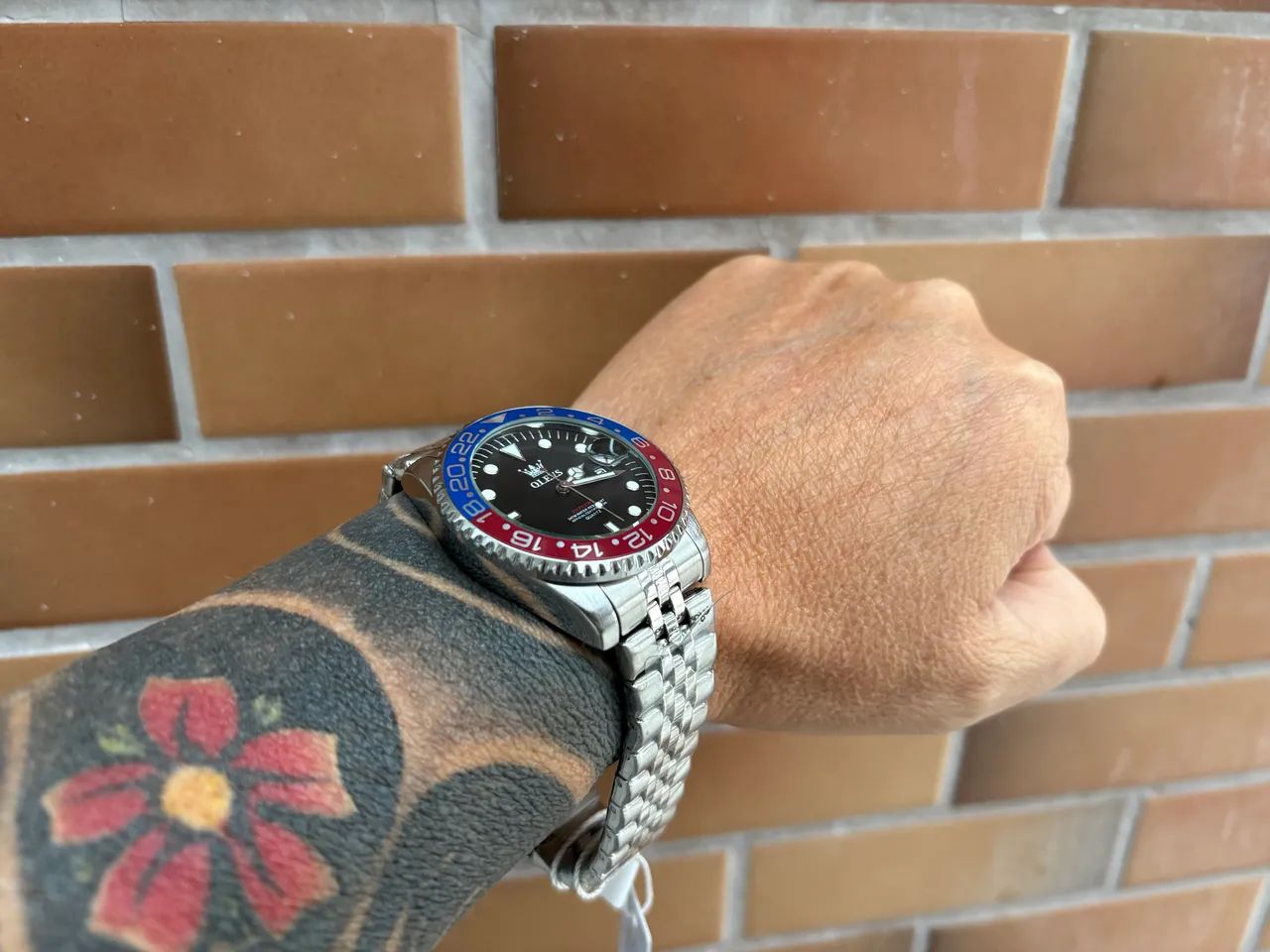 Relógio Masculino Olevs 5657 Homage Rolex Pepsi - Acessórios