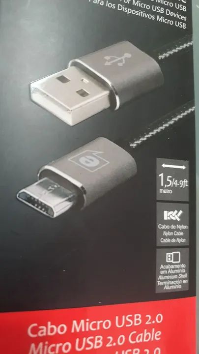 Cabo Micro USB 2.0, NOVO!