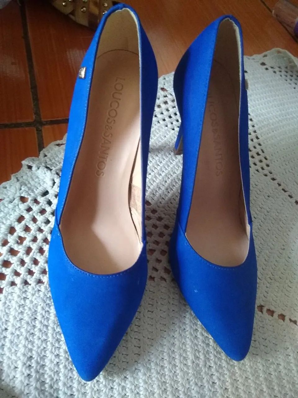 ScarpinnLoucos & Santos Azul Royal nº34 seminovos usado 1 vez 