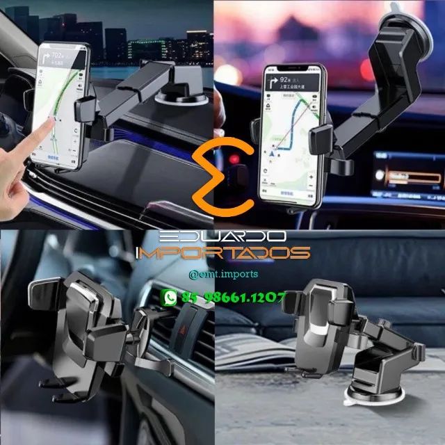 Suporte Veicular para Celular GPS Rotação 360 Base Ventosa - Foto 4