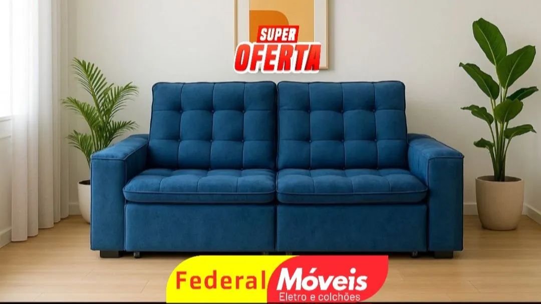 Sofá 2 Lugares Retrátil e Reclinável 2,30m Novo - Elegância e Conforto em Cada Detalhe!