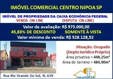Imóvel para venda possui 448 metros quadrados com 1 quarto em CENTRO - Nipoã - SP