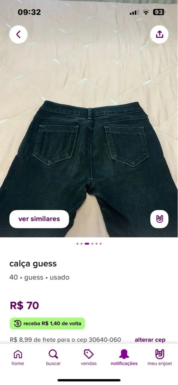 Calça Guess Jeans Preta - Tamanho 40 - Foto 3