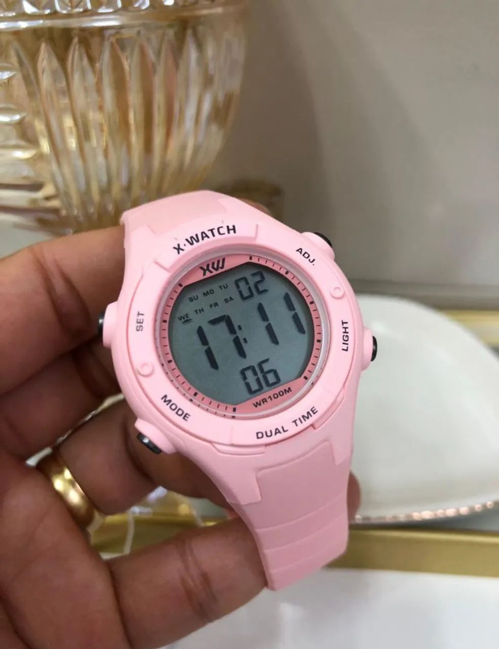 Relógio X-Watch Rosa Digital Feminino - Foto 2