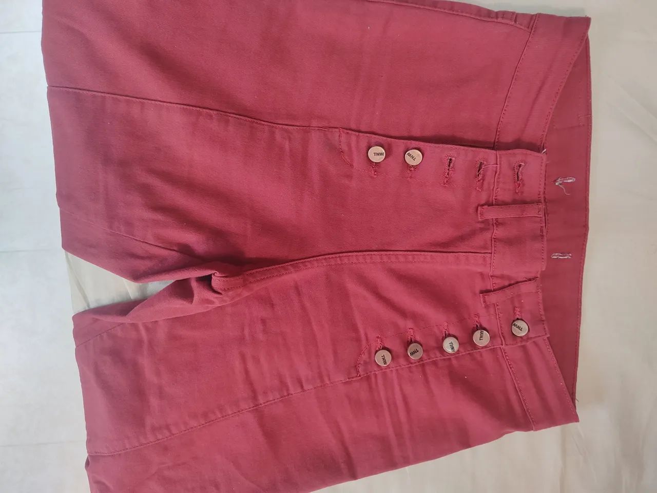 Calça Casual Rosada com Botões - Foto 2