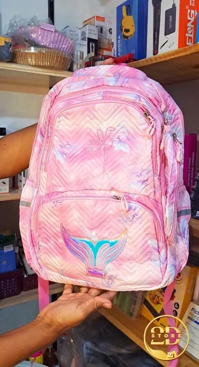 Mochila Infantil com Detalhe de Cauda de Sereia - Rosa - Foto 4