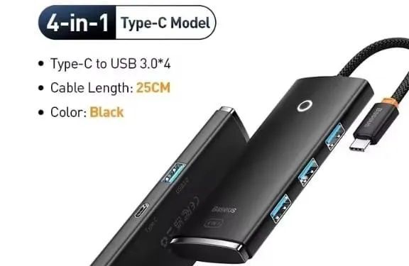 Baseus hub Dock station 4x1 tipo C USB 3.0 divisor 4 portas