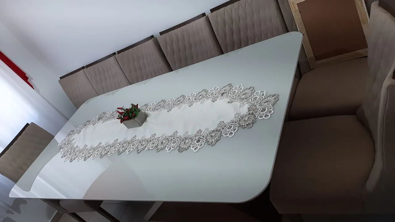 Mesa de Jantar Moderna com Tampo de Vidro - Foto 4
