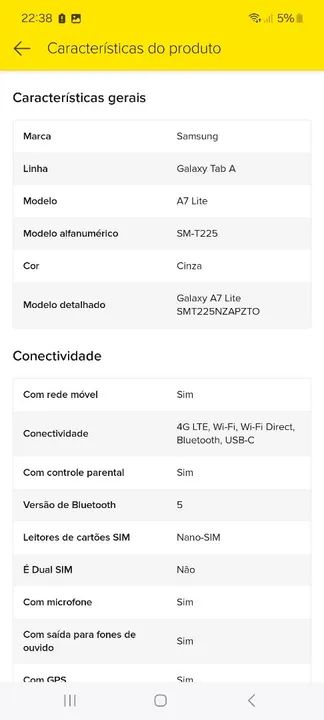 Tablet Samsung Galaxy Tab A7 Lite com Wi-Fi e Bluetooth  - Foto 6