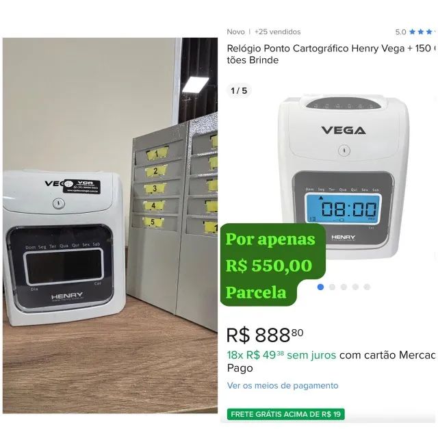 Relógio Ponto Digital Henry64728432692481120