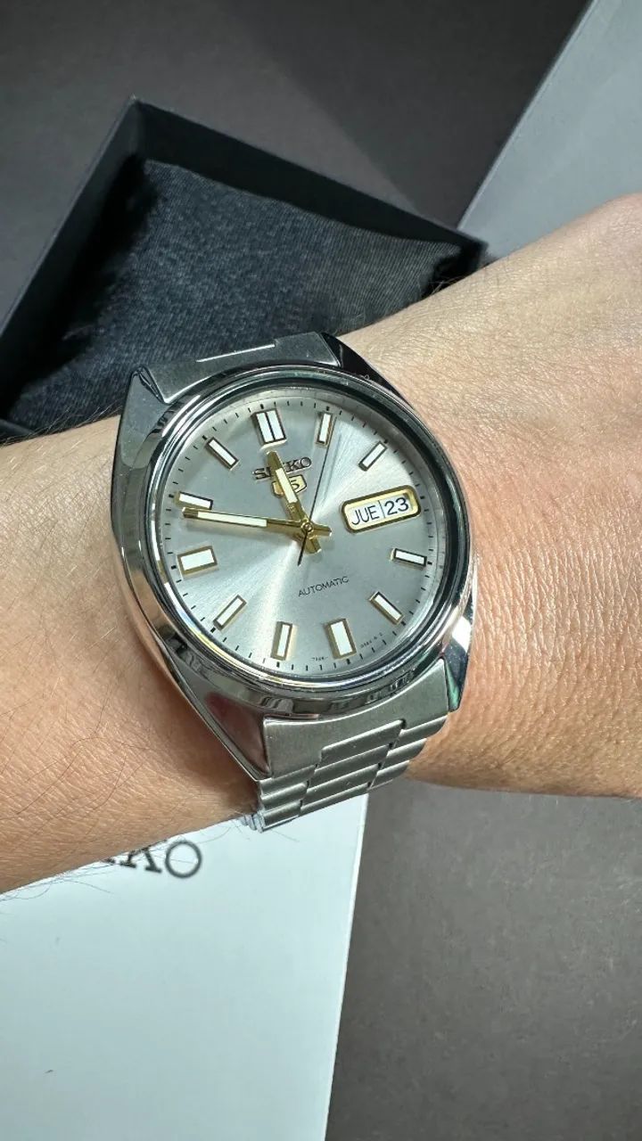 Relógio Seiko 5 Automático Snxs75k (cal.7s26) 37mm Novo Original