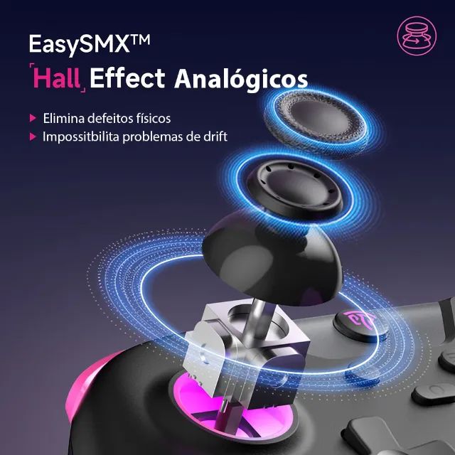 Controle Sem Fio RGB EasySMX X05 Hall Effect - Foto 5
