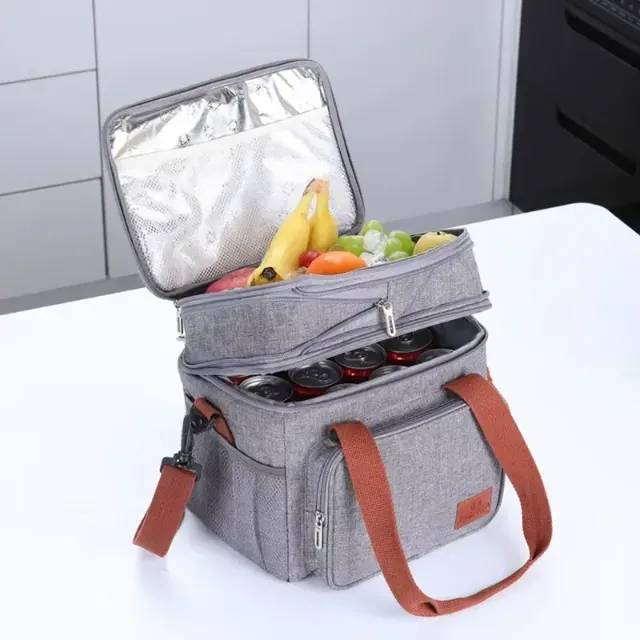 Bolsa Térmica Com Alça Transversal 2 Compartimentos 