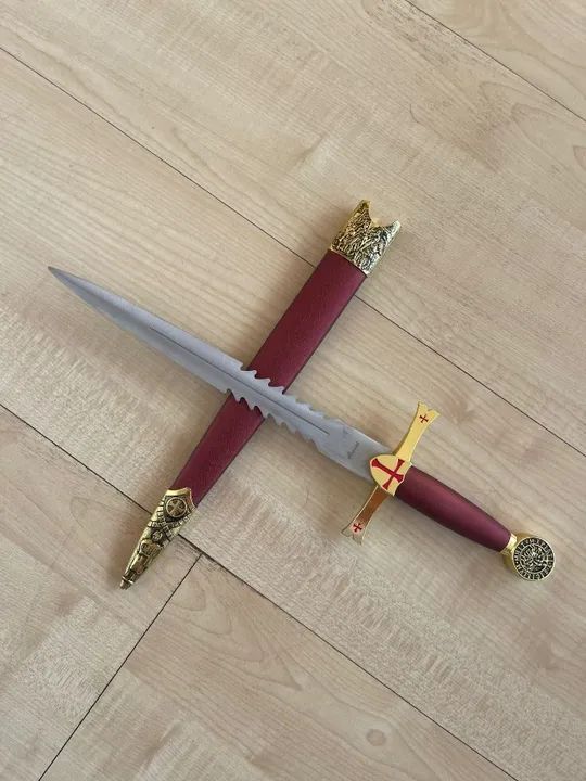 ADAGA TEMPLÁRIA ESPANHOLA ORIGINAL DE TOLEDO - ESPANHA - Foto 4