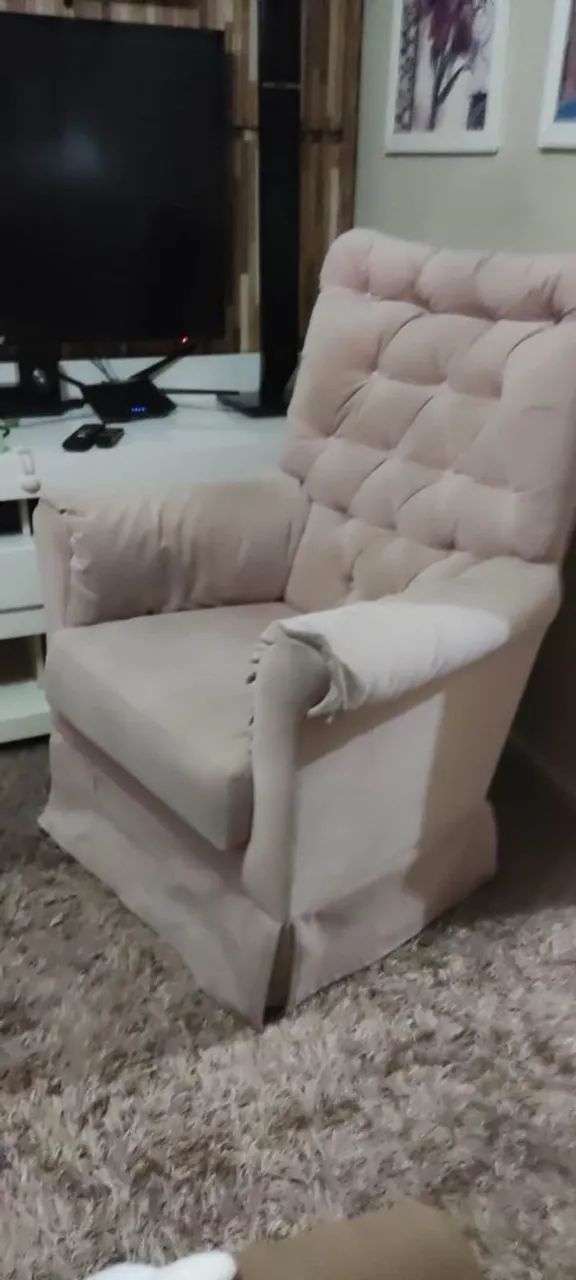 Poltrona de balanço capitonê luxo - Foto 4