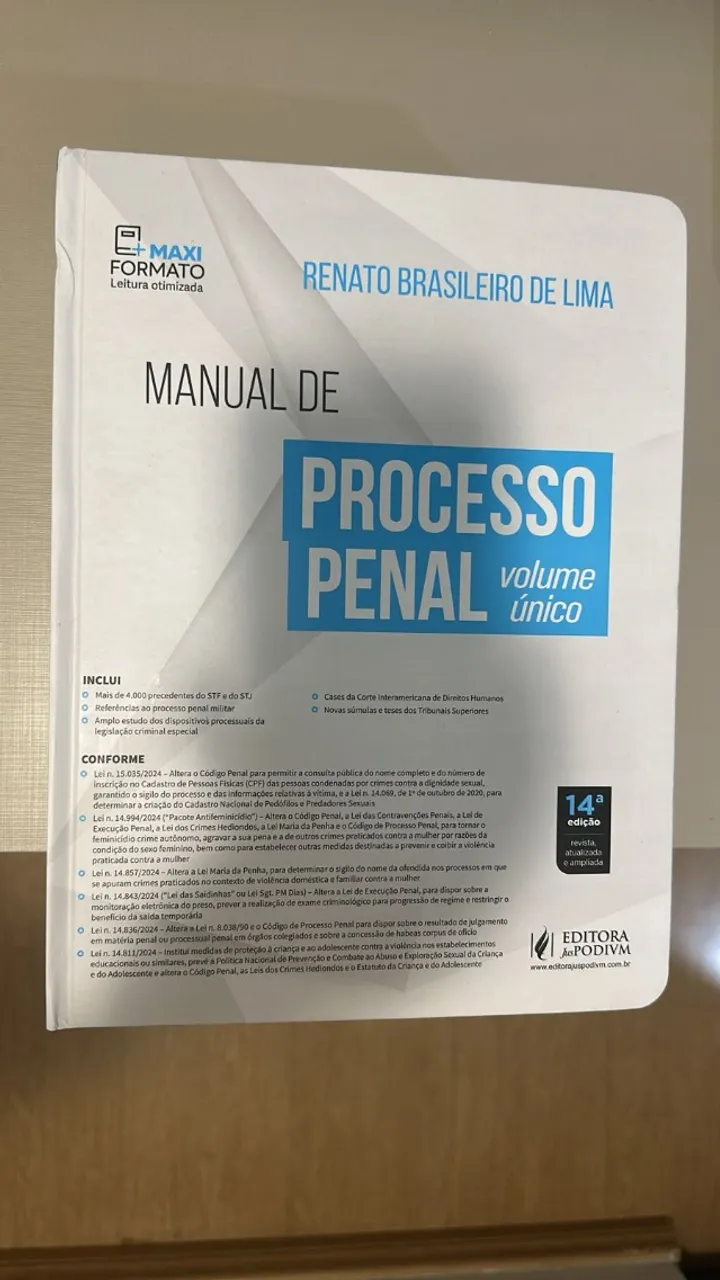 Livro - Processo Penal Renato Brasileiro 2025