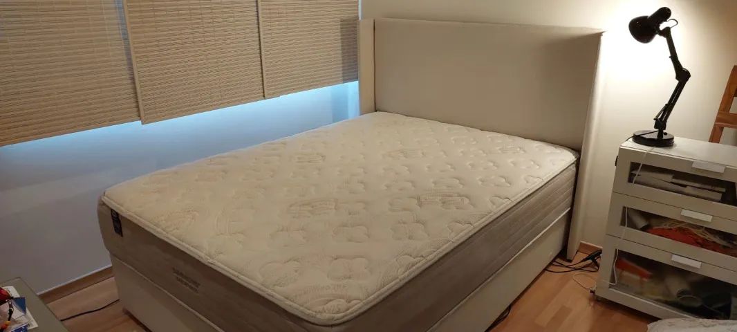 Conjunto de cama de casal com colchão Simmons Greatness - conforto premium por preço imbat - Foto 5