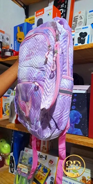 Mochila Infantil com Detalhe de Cauda de Sereia - Rosa - Foto 3
