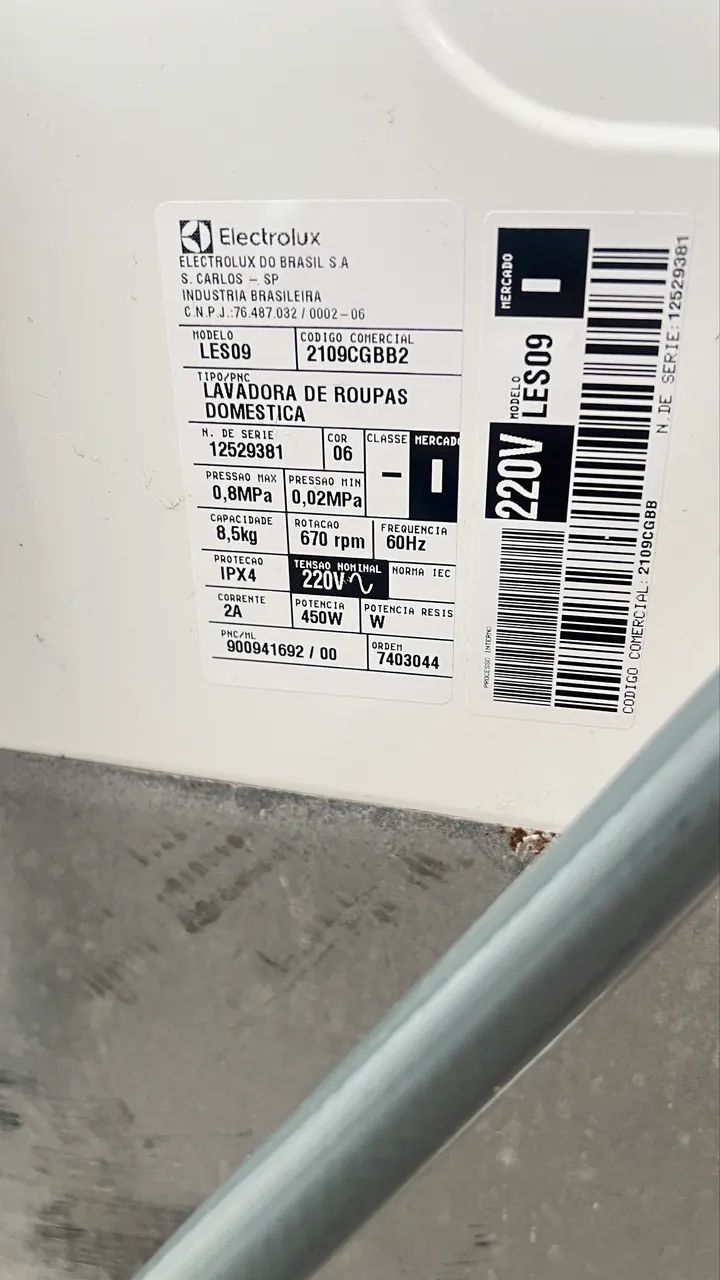 Máquina de lavar Electrolux 8,5Kg - Foto 5