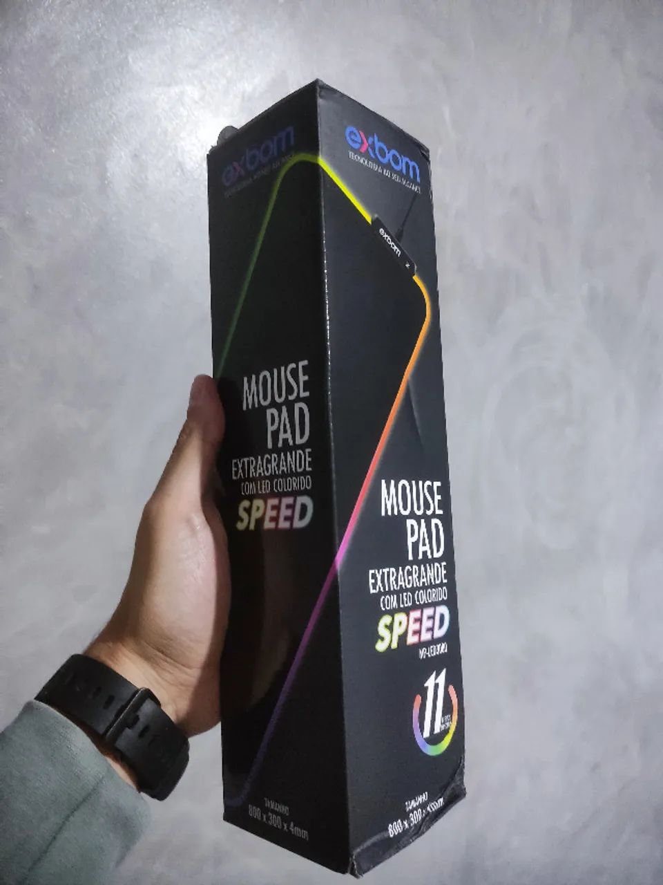 MousePad Gamer LED - RGB - Impermeável - EXBOM - 300mm x 800mm - Novo - Foto 2