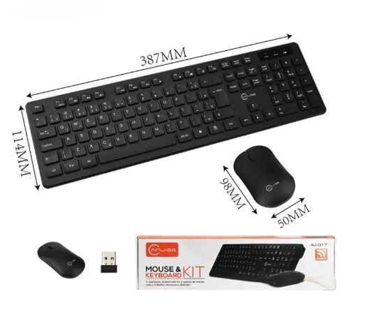 Kit Teclado E Mouse Sem Fio Wireless 2.4ghz 3200dpi Óptico - Foto 3