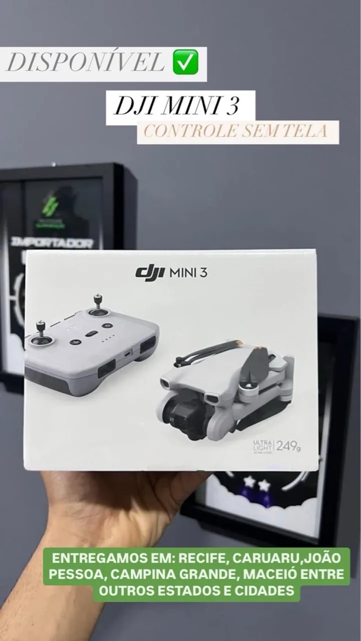 DJI Mini 3 - Drone Compacto com Controle Sem Tela - Disponível!